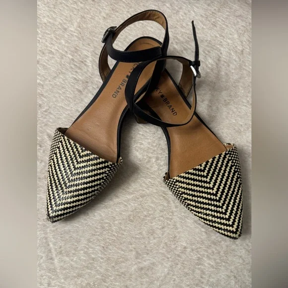 Lucky Brand -- Black/Tan Woven Women's Flats Size 8.5 - Picture 3 of 10